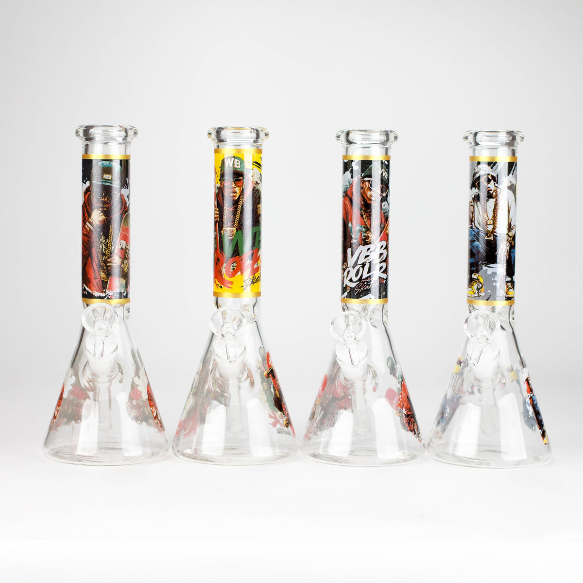 10" Hip Hop Design Glass Beaker Bong