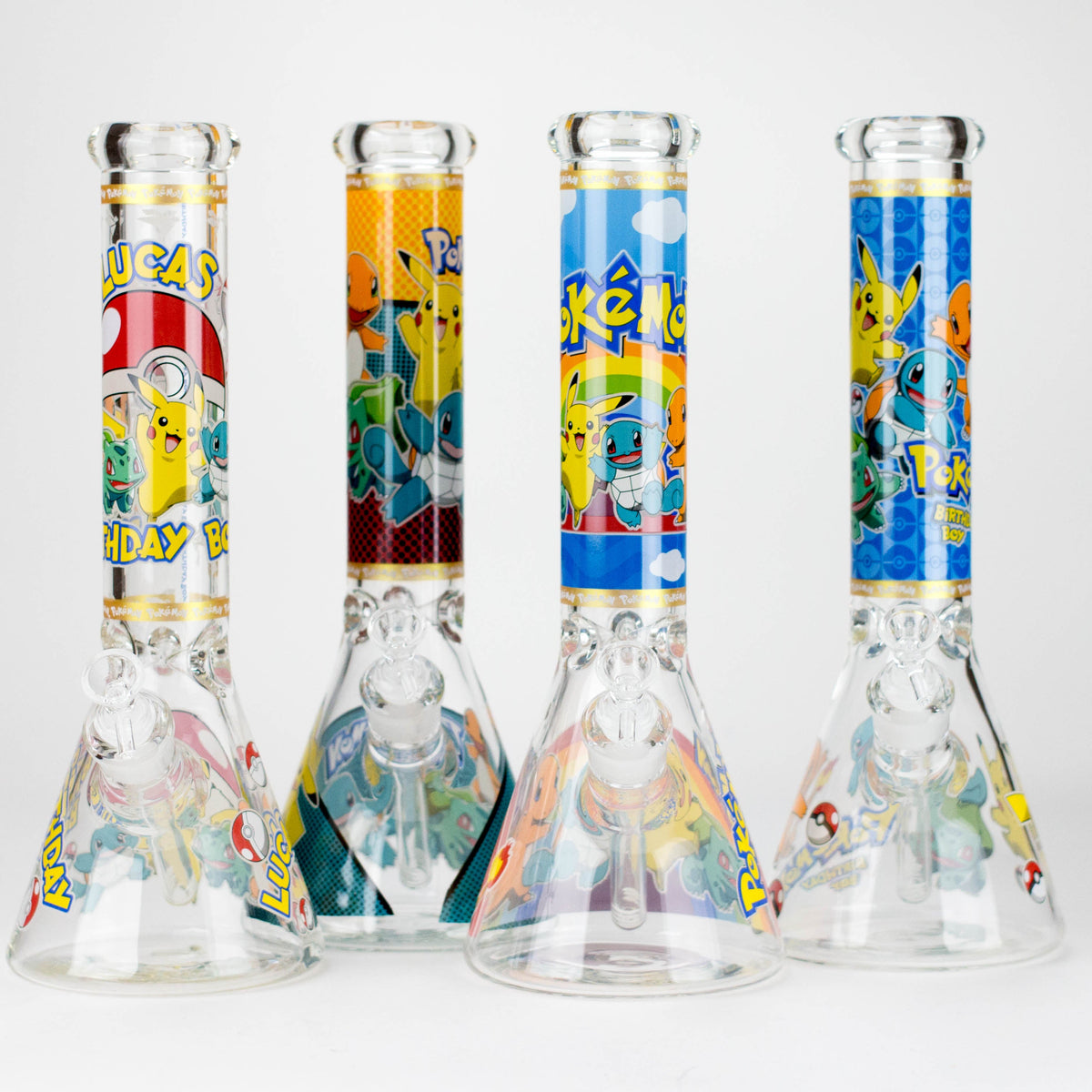14" Carton Design 7mm Thick Heavy Duty Glass Beaker Bong – Glow in the Dark