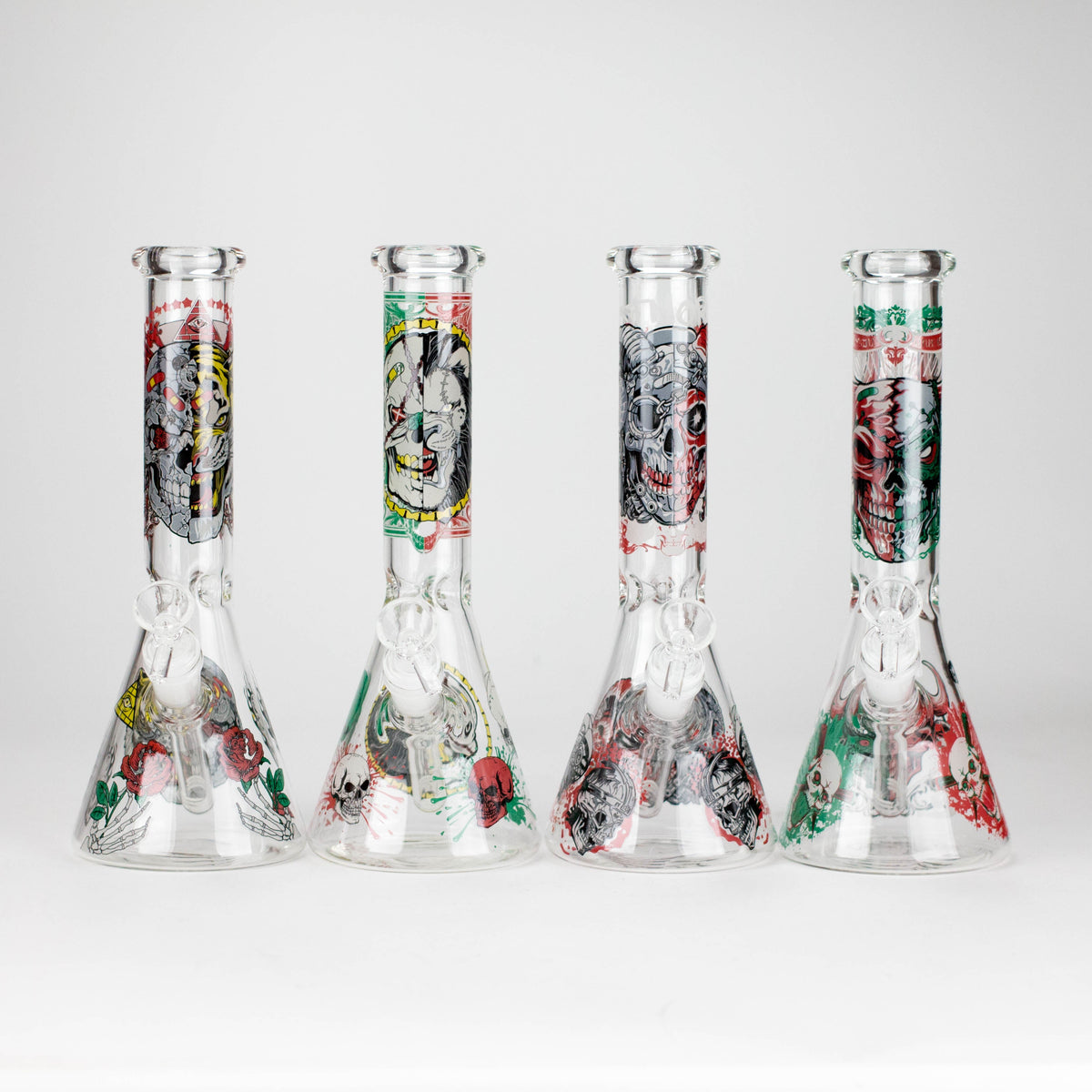 10" Glow-in-the-Dark Monster Design Glass Beaker Bong
