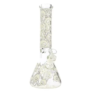 GHOUL® 14" - Glow in the Dark - 7mm Glass Beaker Bong
