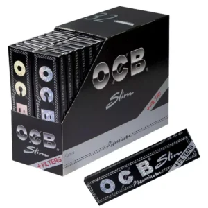 OCB Premium - Slim Rolling Papers + Filter Tips (Pack of 50)