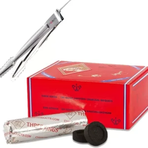 THREE KINGS - 40mm Charcoal Tabs - For Shisha, Hookah & more - 100/BOX