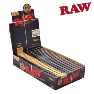 RAW Black Classic - 1¼ Rolling Papers (Box of 24) - GENUINE!