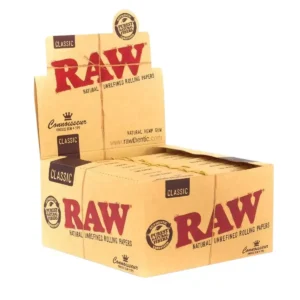 RAW Classic Connoisseur - King Size Slim with Tips (Box of 24)