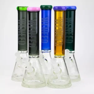 WENEED® 15" - Skele Owl - 9mm Glass Beaker Bong - Water Pipe
