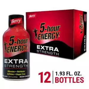 5-hour ENERGY® - BERRY Flavor - Extra Strength Energy Shots (Box of 12 Bottles)