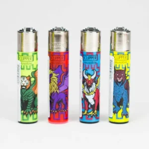 CLIPPER – Creatures Design – Eliments Refillable Lighters (Value Pack of 48)