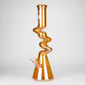 WENEED® 18″ – Glass Beaker Bong / Zong – Staircase To Heaven - Water Pipe (GOLD)