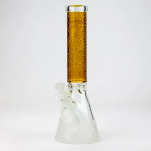 WENEED® 14″ – Tribal Warrior – Glass Beaker Bong – Glass Water Pipe (YELLOW)